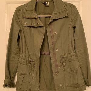 Military green utility jacket